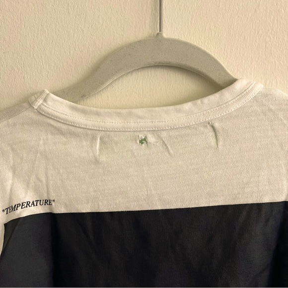 OFF-WHITE Mona Lisa Temperature T-shirt men’s size XXS small rip on top in back - Picture 6 of 10
